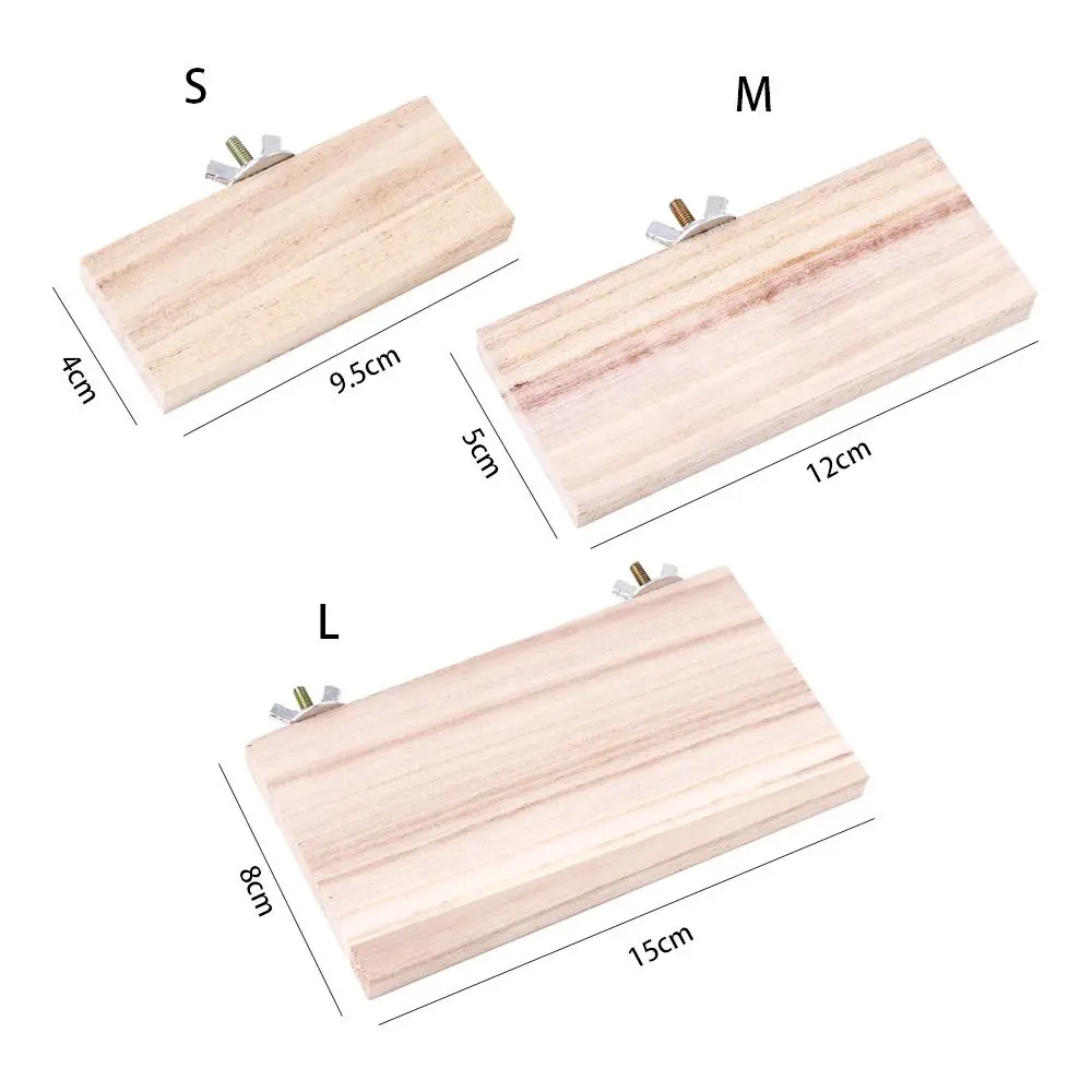 شينشيلا طحن باو الفئران ألعاب خشبية قفص هامستر الببغاء مستلزمات الحيوانات الأليفة الطيور Perches منصة حامل خشبي منصة رف الببغاء #6