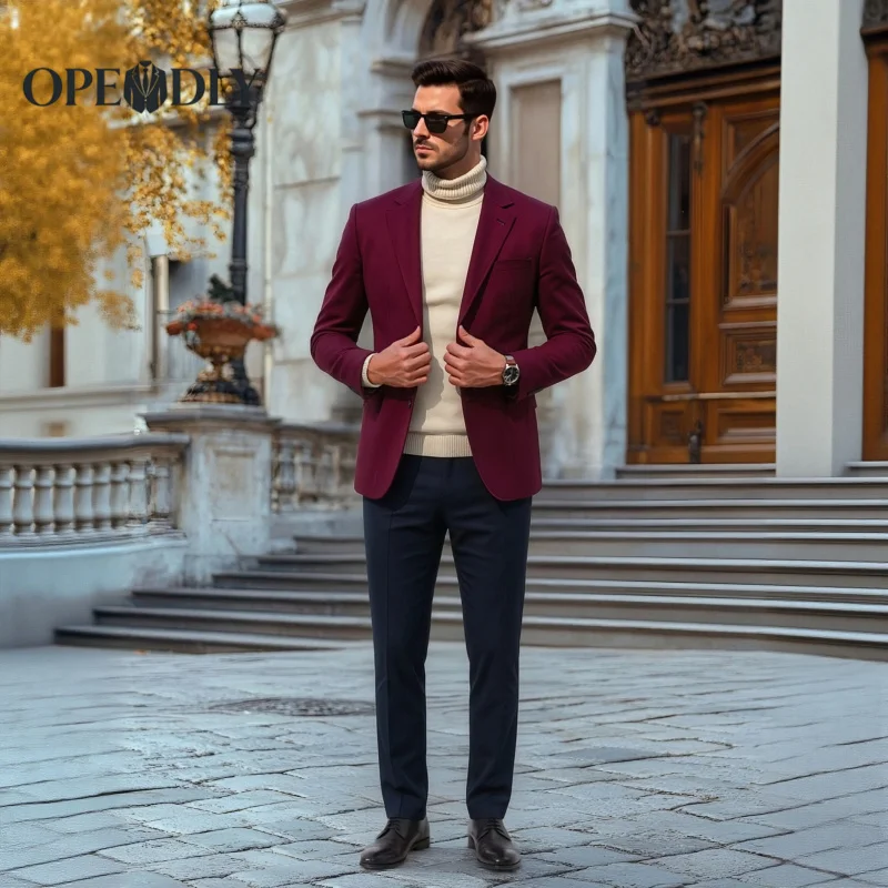 

Мужской костюм-тройка OPEODLY Slim Fit с пиджаком, жилетом и брюками для официальных мероприятий, свадеб и деловых встреч