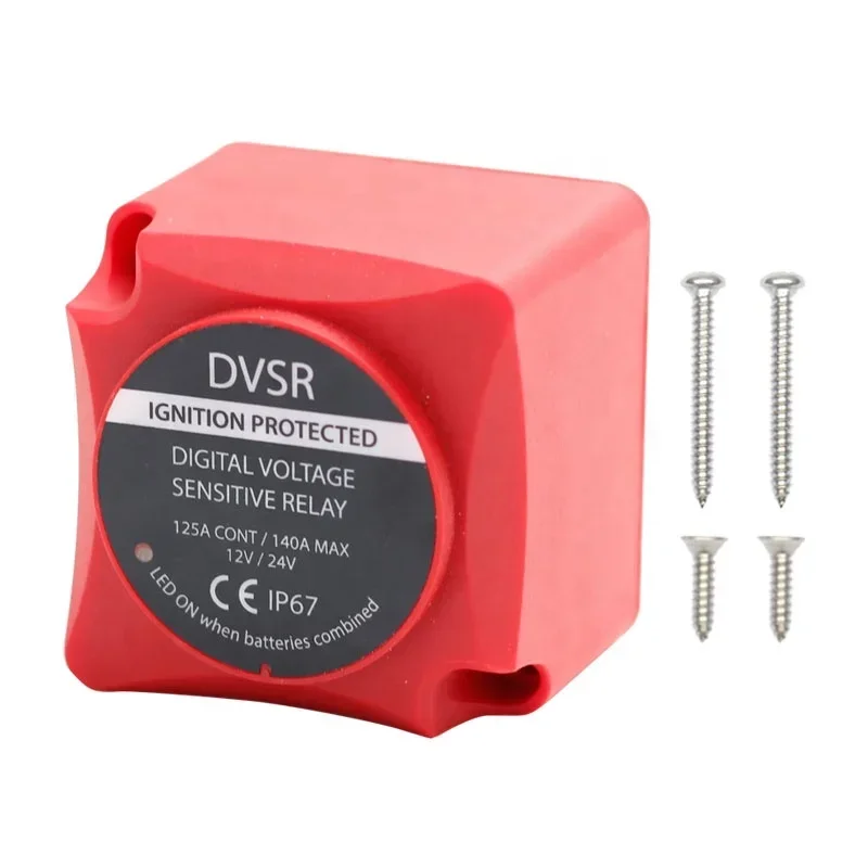 DVSR Kit 12V 24V 125A Marine Boat Vessel RV Dual Battery System Digital Voltage Sensitive Relay