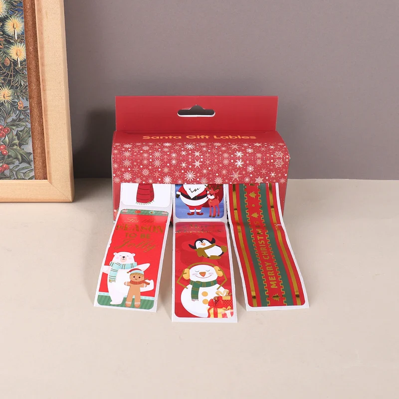 Christmas Gift Packaging Stickers, Pull-out Labels With Gold Foil Decoration, Sealing Stickers, Holiday Gift Wrapping Materials
