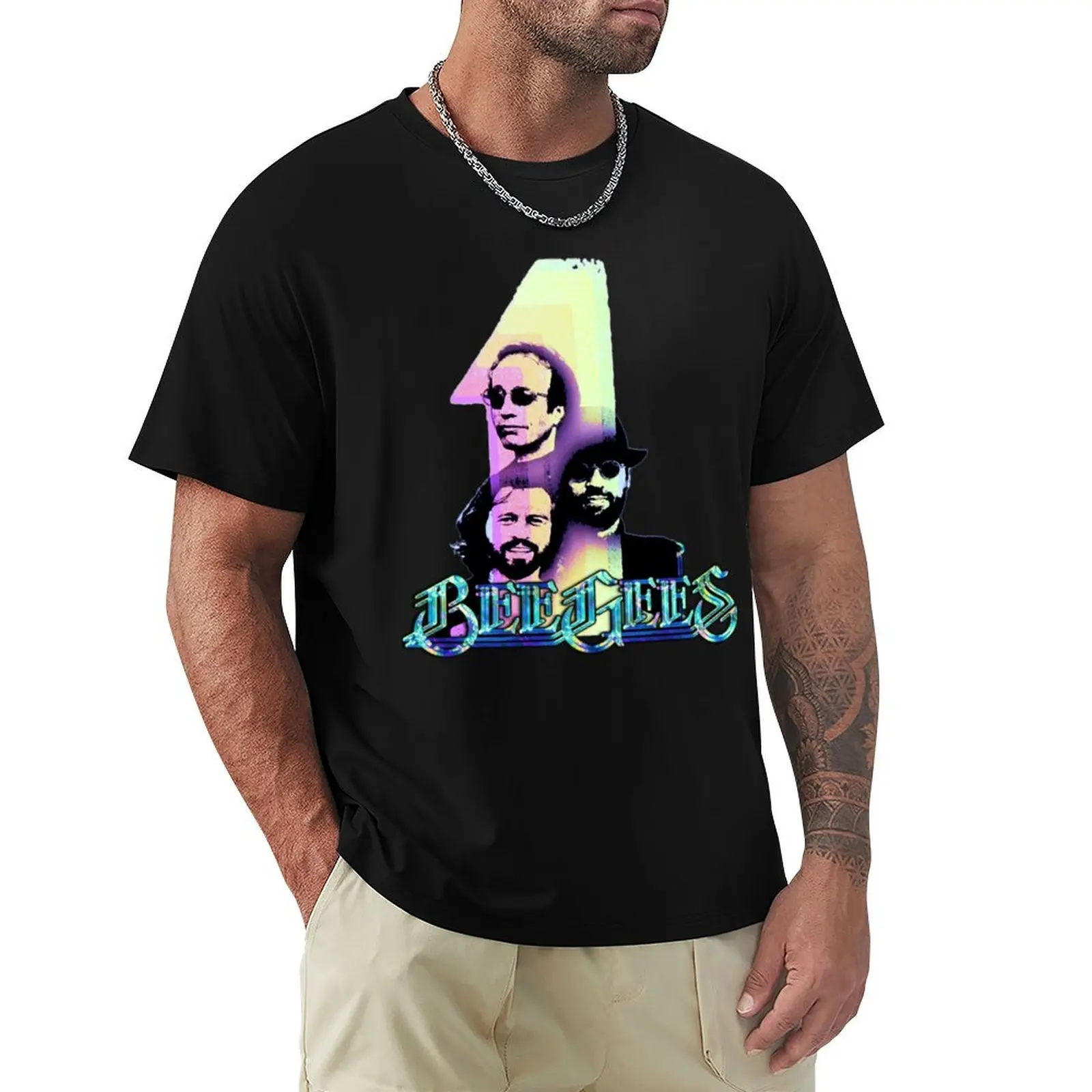 Bee Gees One Stayin Alive - Saturday Night Fever T-Shirt Anti-Fade Casual Tee Shirt
