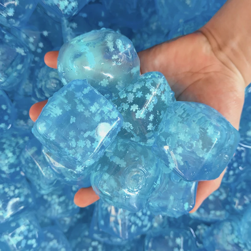 Boule anti-Stress Cube de glace Squishy flocons de neige Cube jouets à presser soulagement du Stress Fidgets jouets Anti-stress drôle Squishy Tabas autisme cadeau