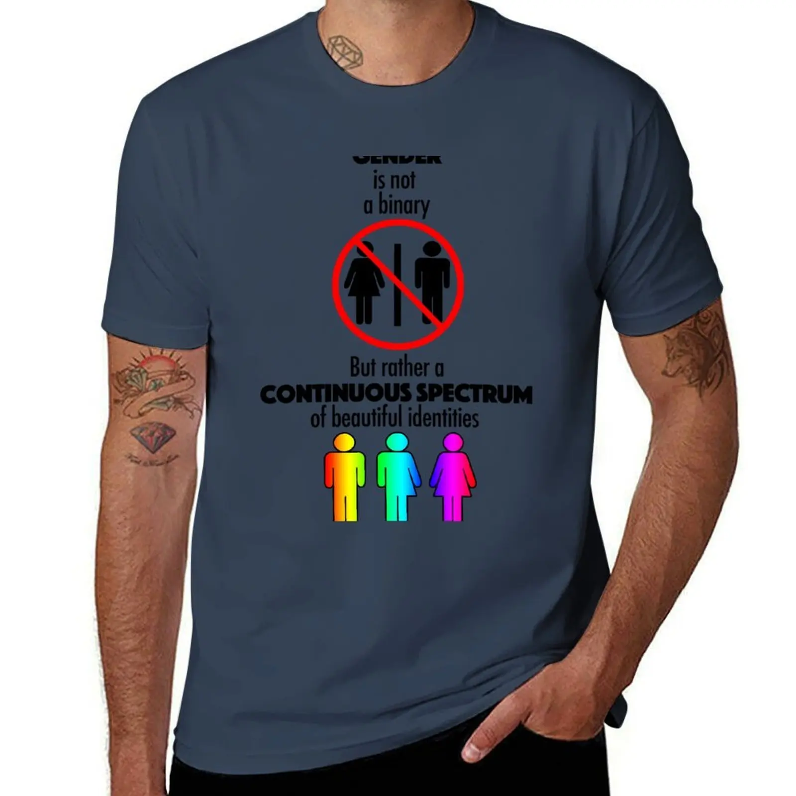 

Gender is not a binary but rather a Spectrum T-Shirt man t shirts graphic t shirt man luxury T-Shirt