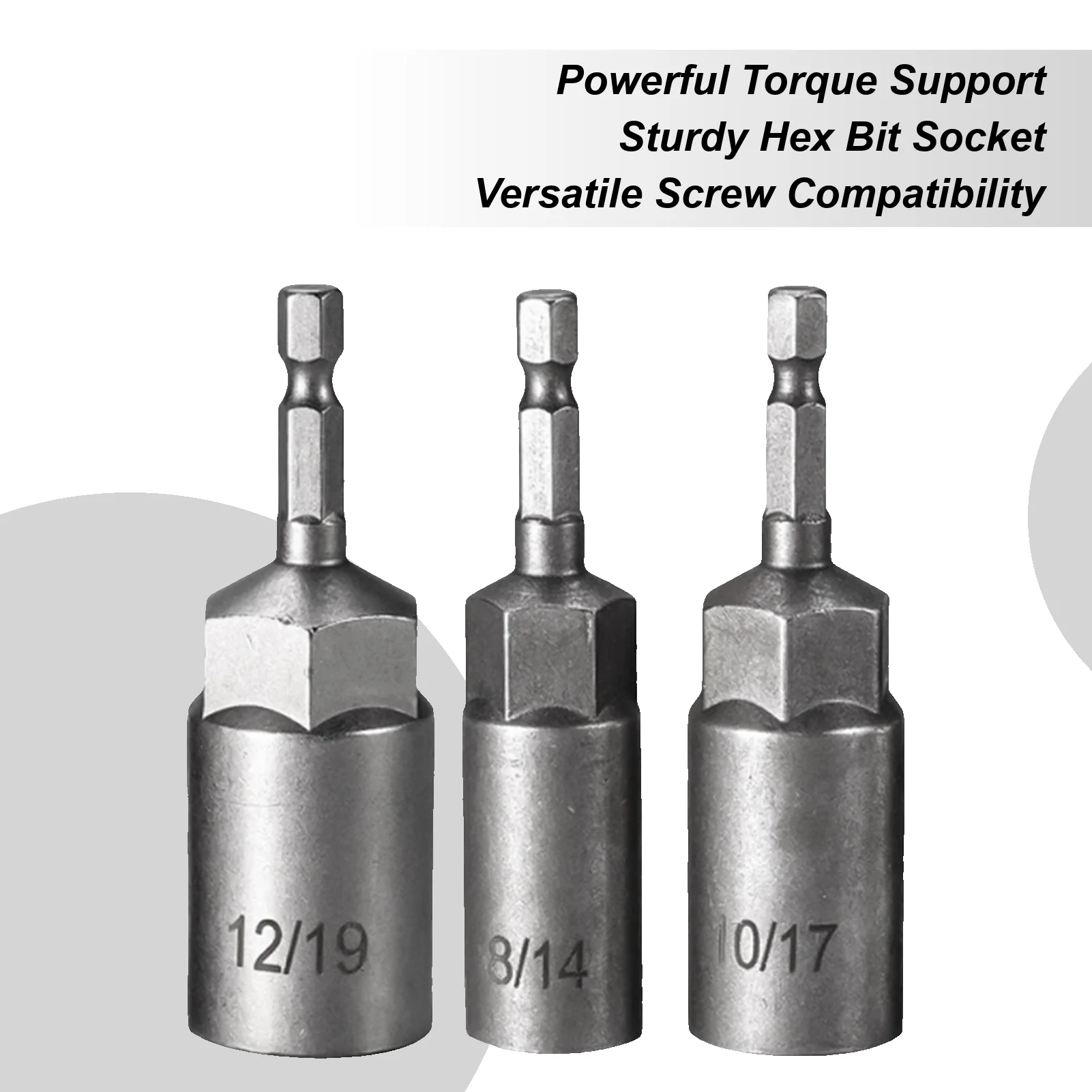 

Hex Drill Socket Set Wrench Socket Nut Driver Set 3 Pieces Repairing Hand Power Tool Accessories For Automotive Repair Indoor