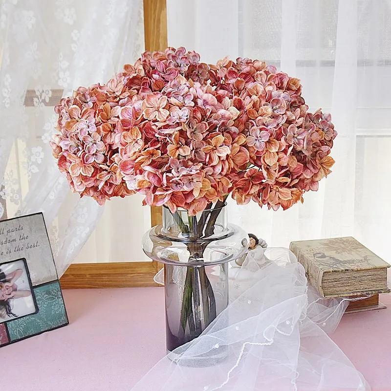 48cm Artificial European Retro Flower Hydrangea Branch DIY Wedding Bouquet Room Home Table Decoration Floral Photography Props