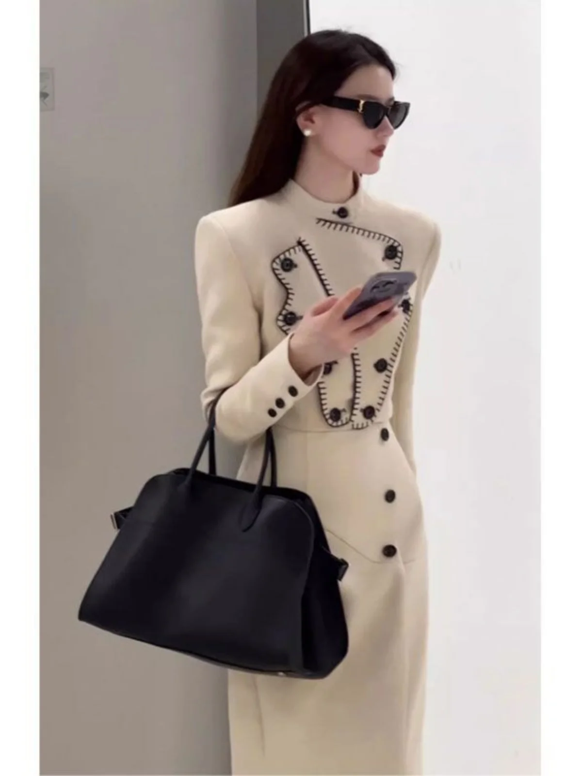 Elegant Slimming Style Half-Skirt Set Spring Autumn Two-Piece Suit Fashionable Outerwear And Dress Combo