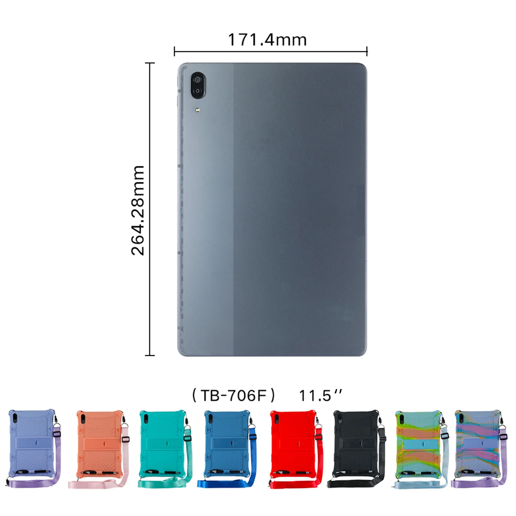 حافظة من السيليكون لجهاز Lenovo Xiaoxin Pad Pro TB-J706F مقاس 11.5 بوصة حافظة مضادة للسقوط مع تابلت قابل للتعديل