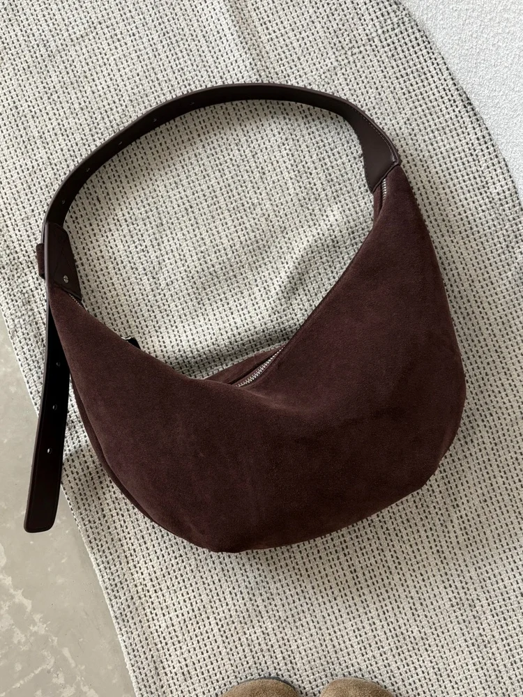 

Ретро-корейская сумка-пельмень из искусственной кожи, новая коллекция осень-зима 2025, большая вместительная сумка через плечо для повседневного использования, Rose Mary Al