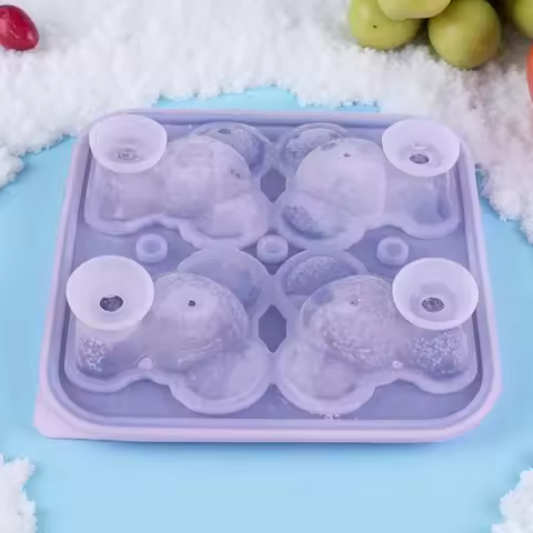 Silicone Ice Trays Silicone Ice Molds 3D Koala Shape Reusable 4-Grid Cube Maker Easy Release Tool Kitchen Gadgets For Whiskey