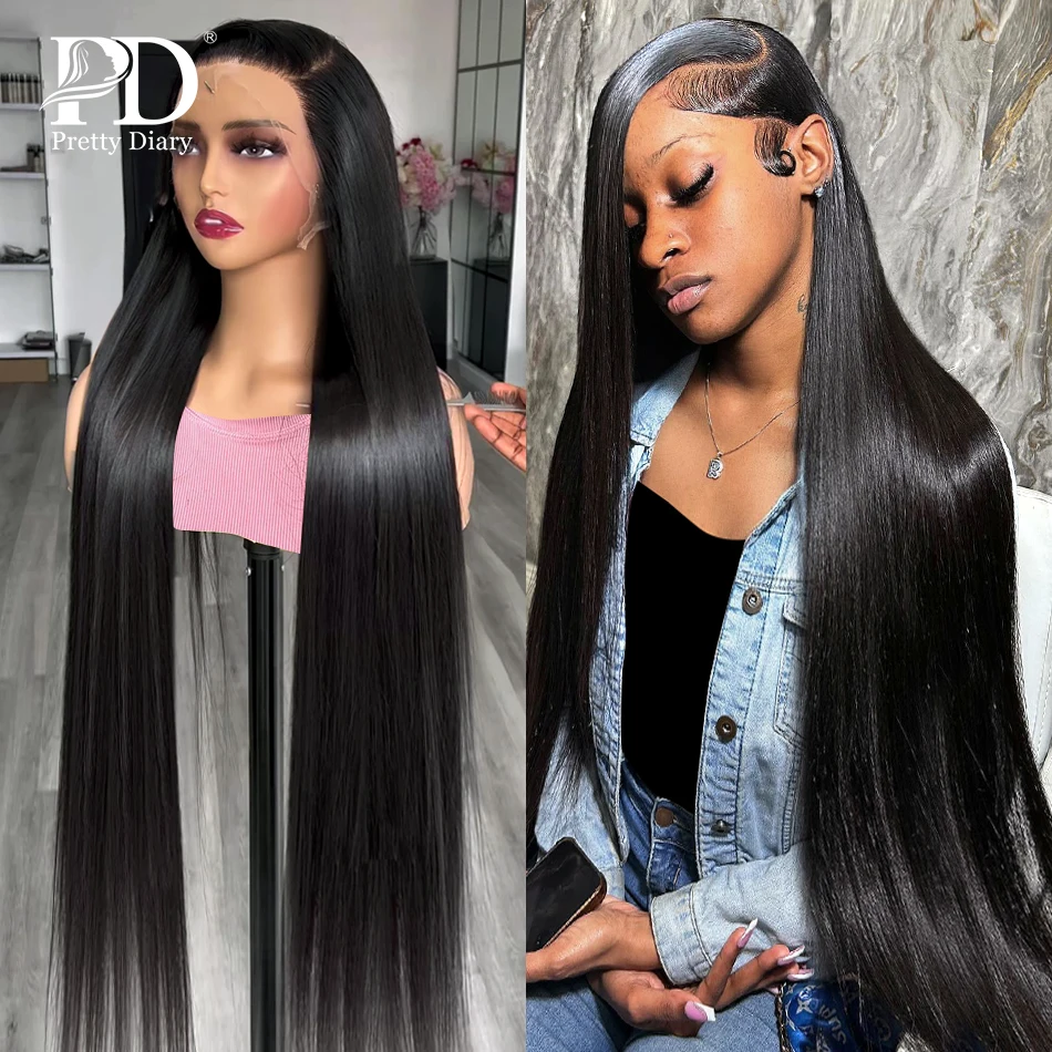 250% Straight Lace Front Wigs 13x6 HD Transparent Lace Frontal Wig Pre Plucked Remy 13x4 Brazilian Human Hair Wigs For Women