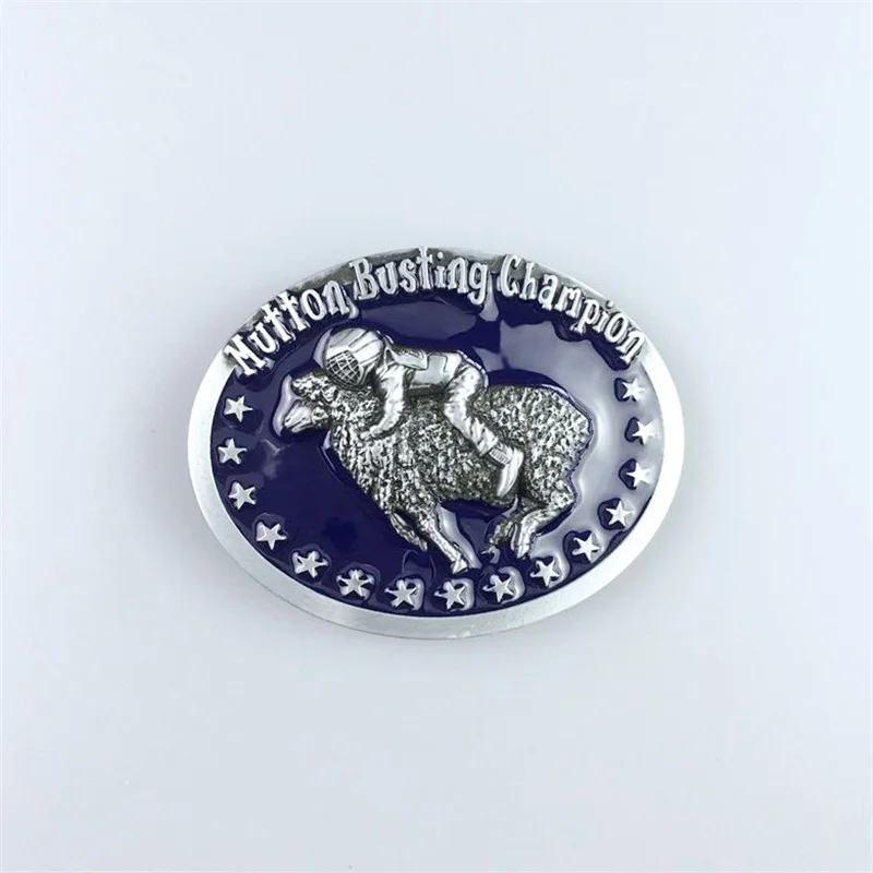 Neue Antike Silber Blau Emaille Hammel Zerschlagung Champion Westlichen Gürtel Schnalle Gürtelschnalle Auf Lager auch in die UNS BUCKLE-WT106BL