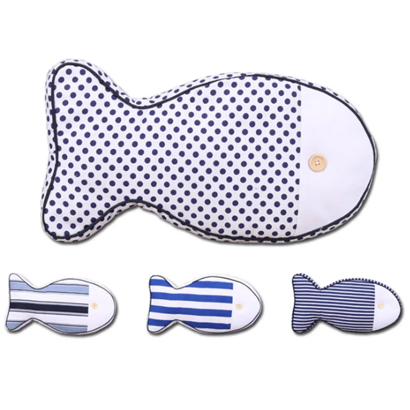 

Striped Fish Shape Cushion Cotton Linen Home Sofa Chair Seat Throw Pillow Kids Bedroom Decor