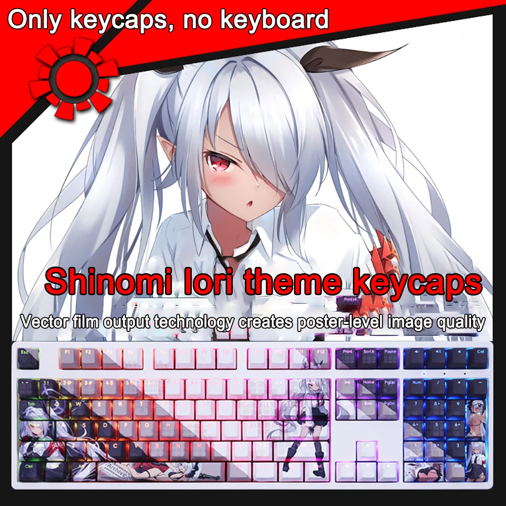 Blue Archive Keycap Shinomi Iori 108 Keys PBT Dye Subbed Keycap Cherry Anime Cartoon Gaming Key caps For ANSI 61 87 104 108 Keys