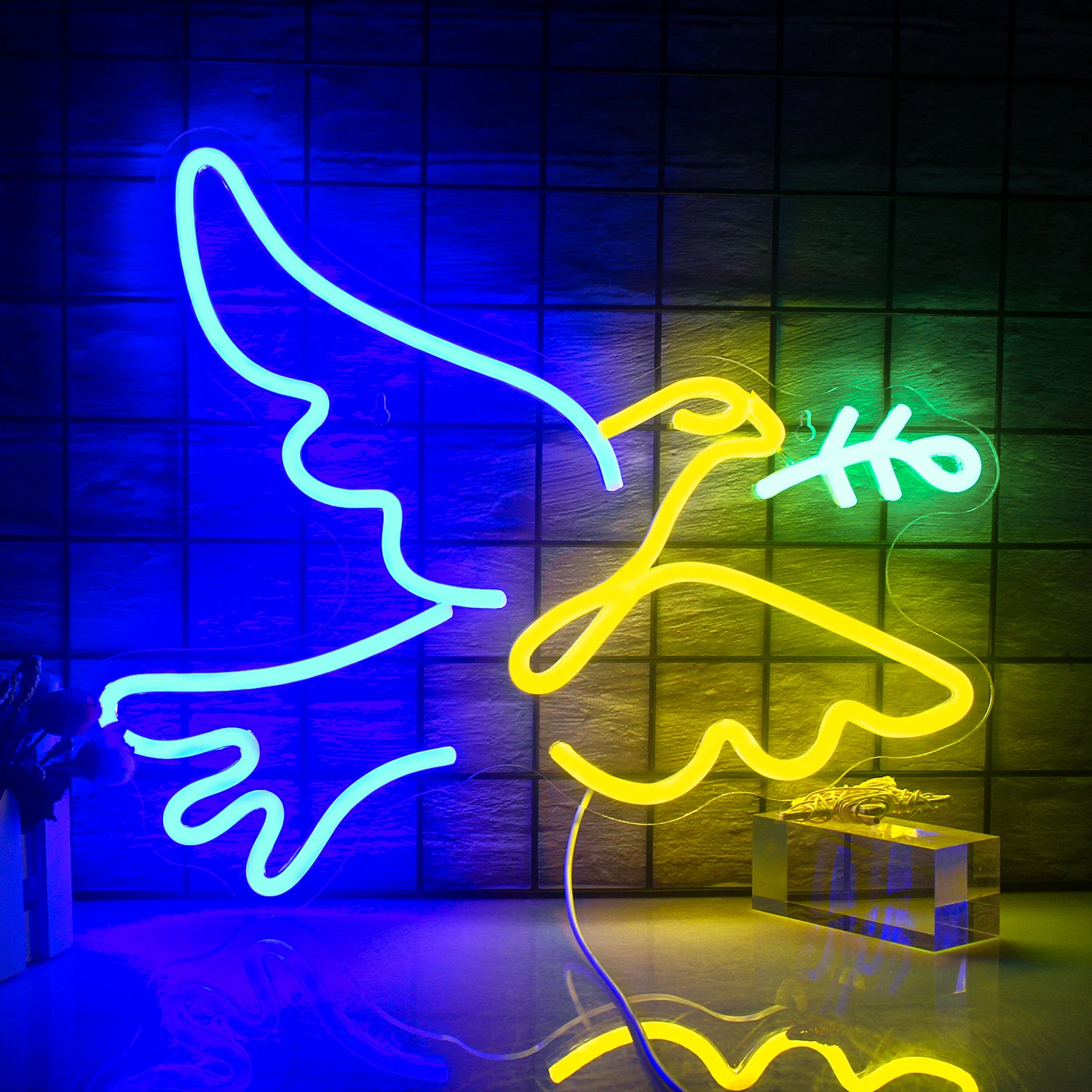 

Peace Dove New Neon Sign Colorful Led Pigeon Neon Lights Usb Light Up Signs for Bedroom Decor Kids Birthday Party Wall Decorate