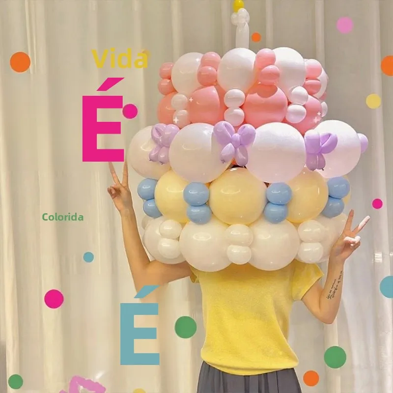 屋外誕生日ケーキバルーンdiy素材パック手作りパーティーフラワーブーケ雰囲気演出写真撮影用小道具親友向け
