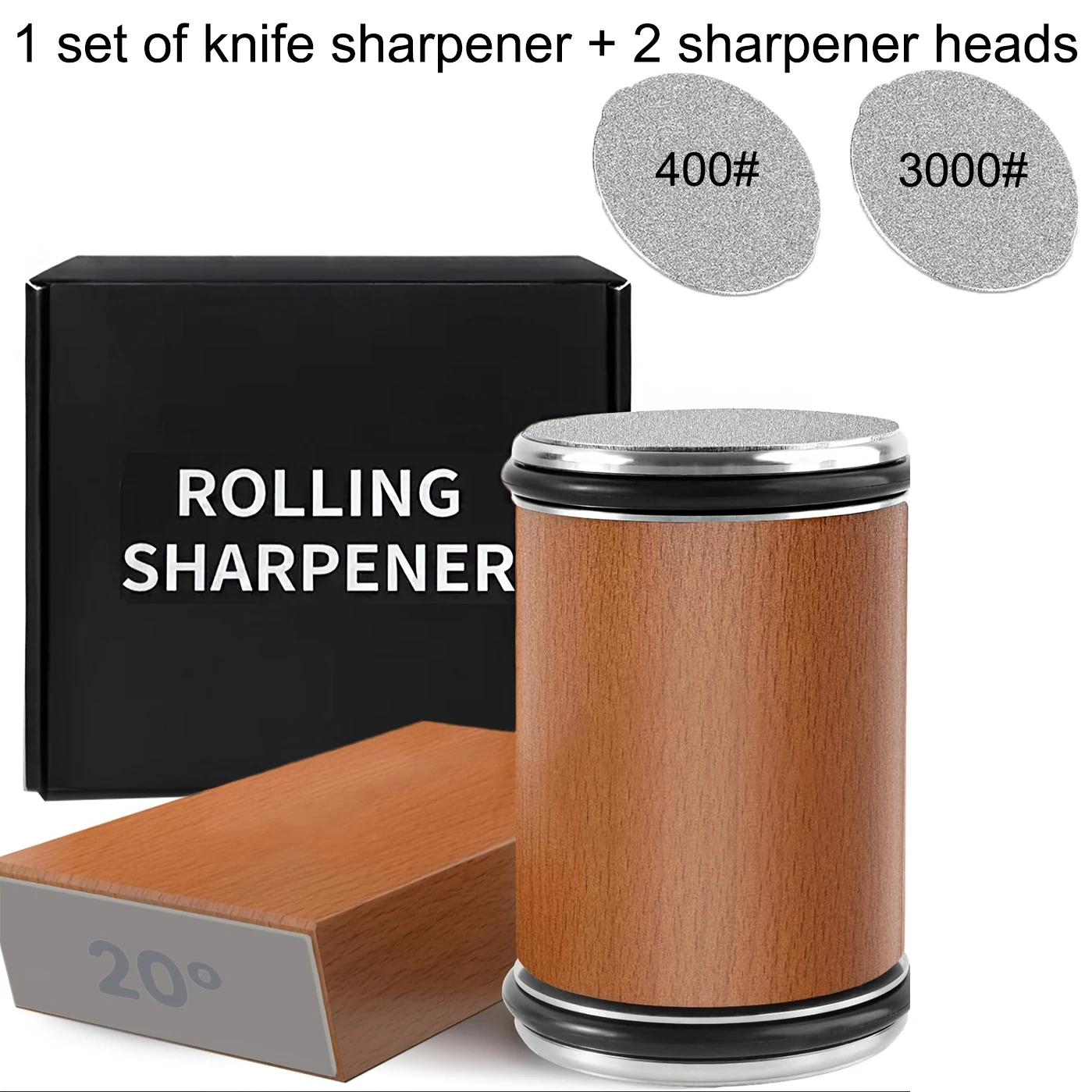 15/22° Dual Angle Knife Sharpener, Magnetic Diamond Sharpening Stone Roller, Knife Sharpening Set – Kitchen Accessories