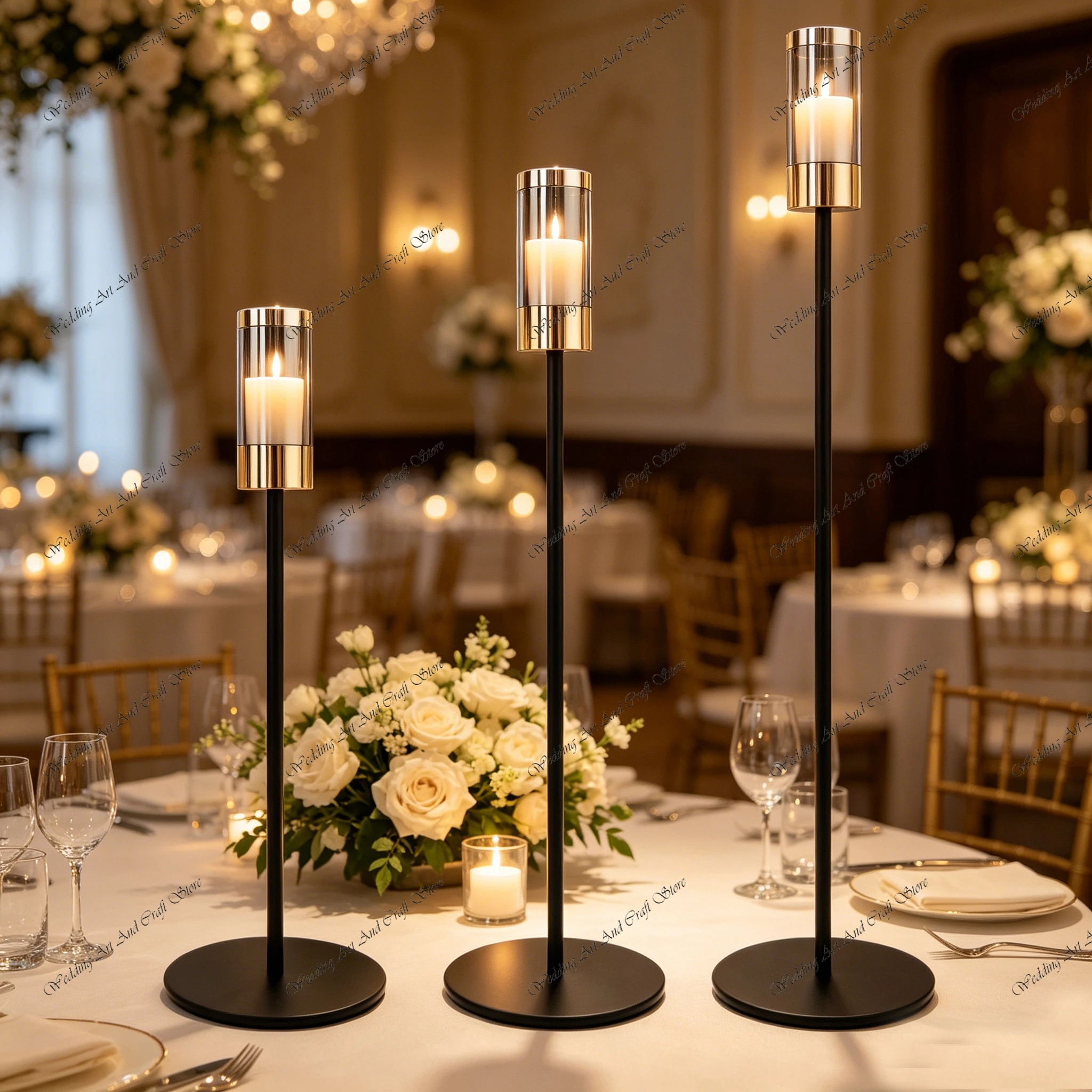 20pcs f30 24-45cm Wedding Props Ornaments Restaurant Atmosphere Decorations Candlestick Table Decorations for Events ivy1149
