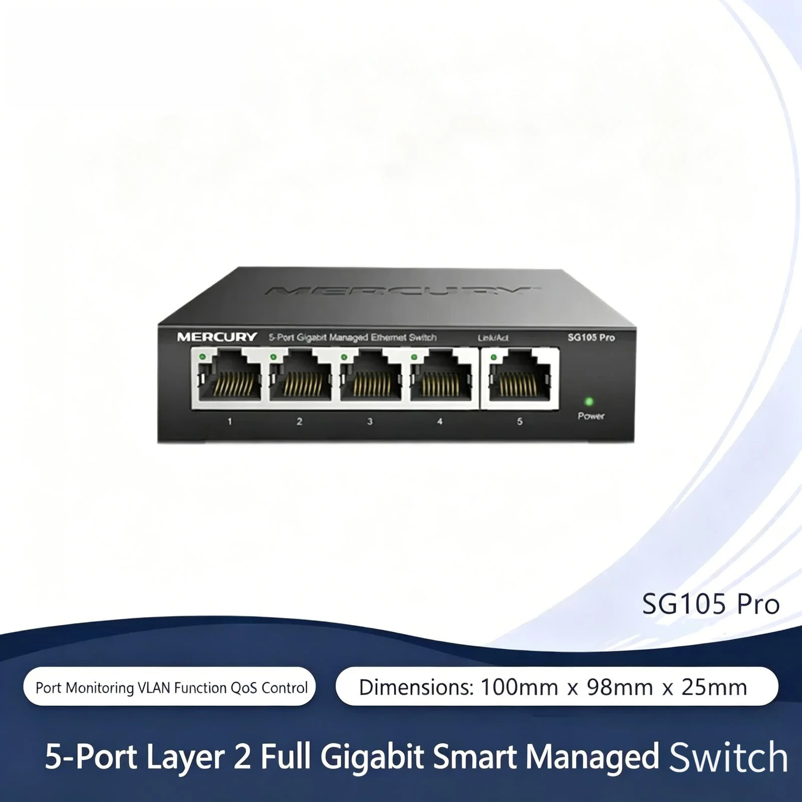 

Mercury SE106 Pro 2.5G Intelligent Network Management Switch 2.5G + 10G Ethernet Mercury Networks