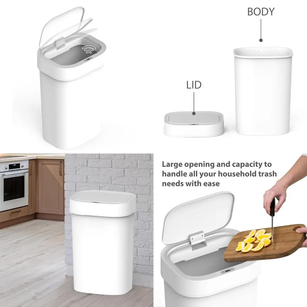 

13.2 gallon 50l touchless motion sensor trash can with automatic lid and soft close