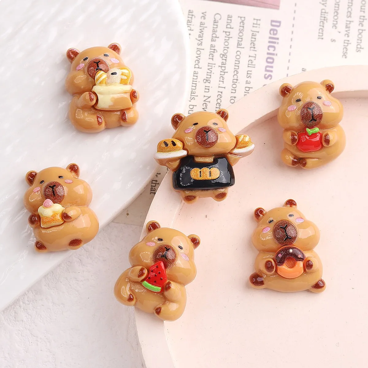 100pcs Kawaii Mini Bear Resin Flatback Charms for DIY Accessories Phone Case Hairpin Keychain Scrapbook Jewelry Decor