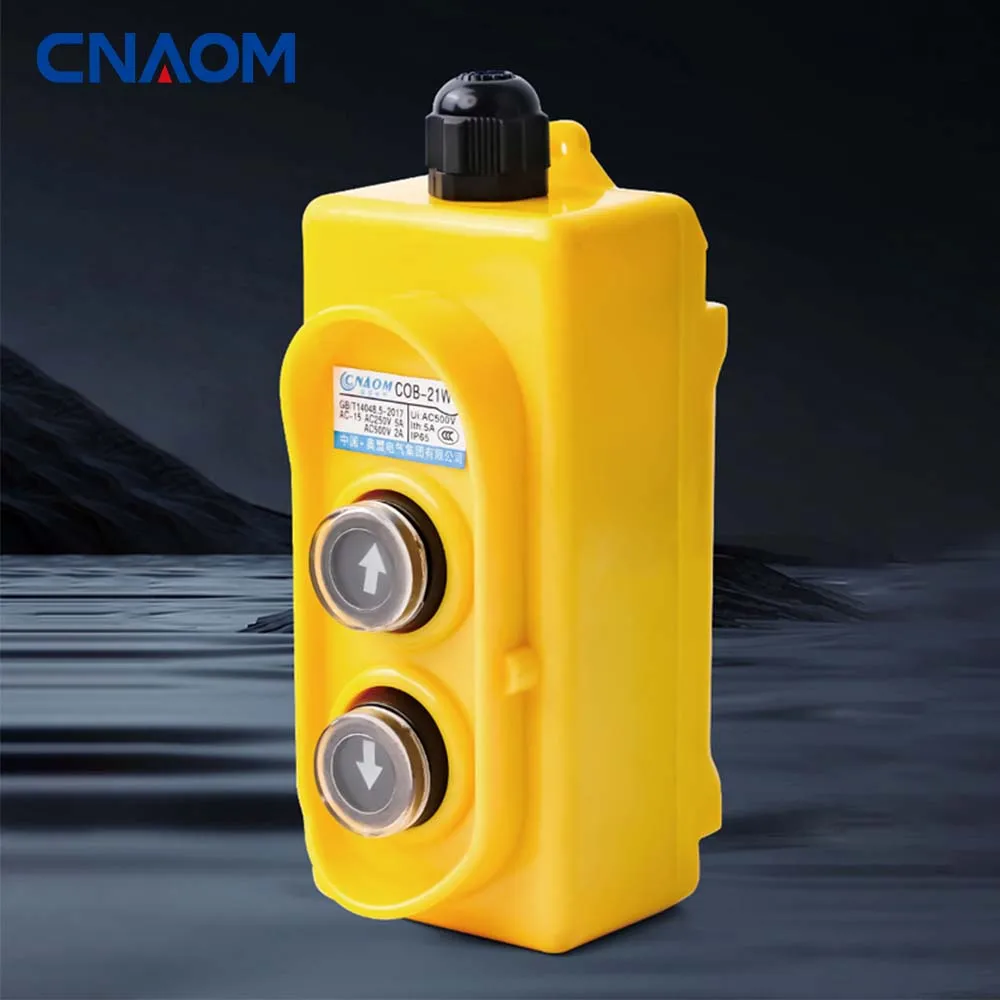 

CNAOM Driving Push Button Switch COB-21W Direct Control 5A 220V Voltage Up And Down Electric Hoist Dust Waterproof