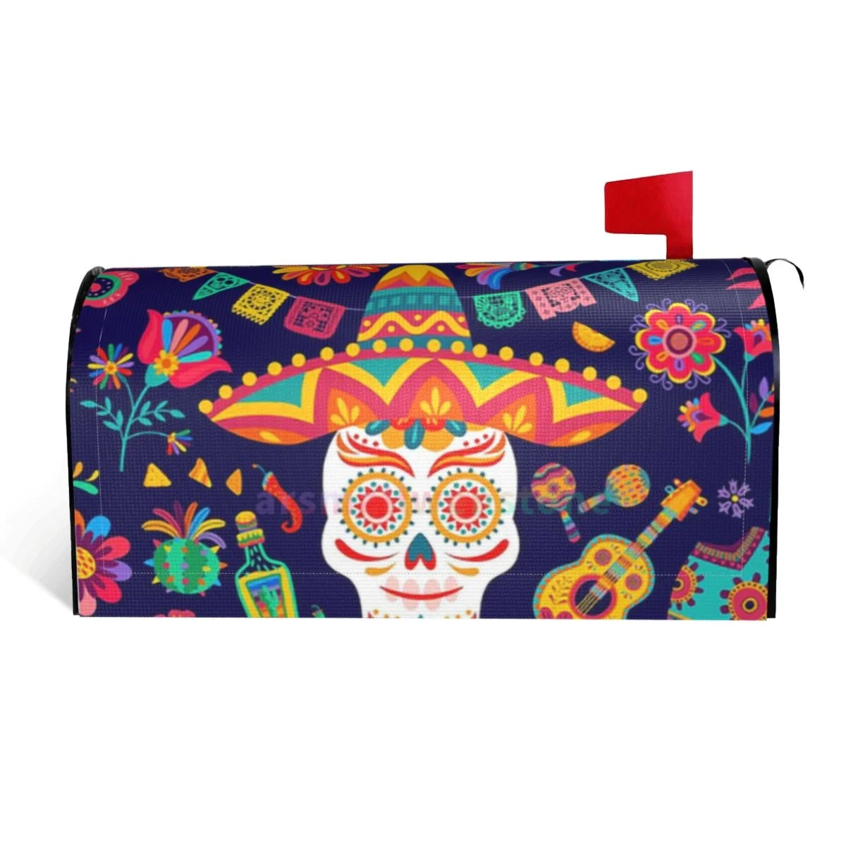 Day Of The Dead Mailbox Cover Wrap Standard Size Welcome Home Garden Outdoor Decoration Post Letter Box Cover