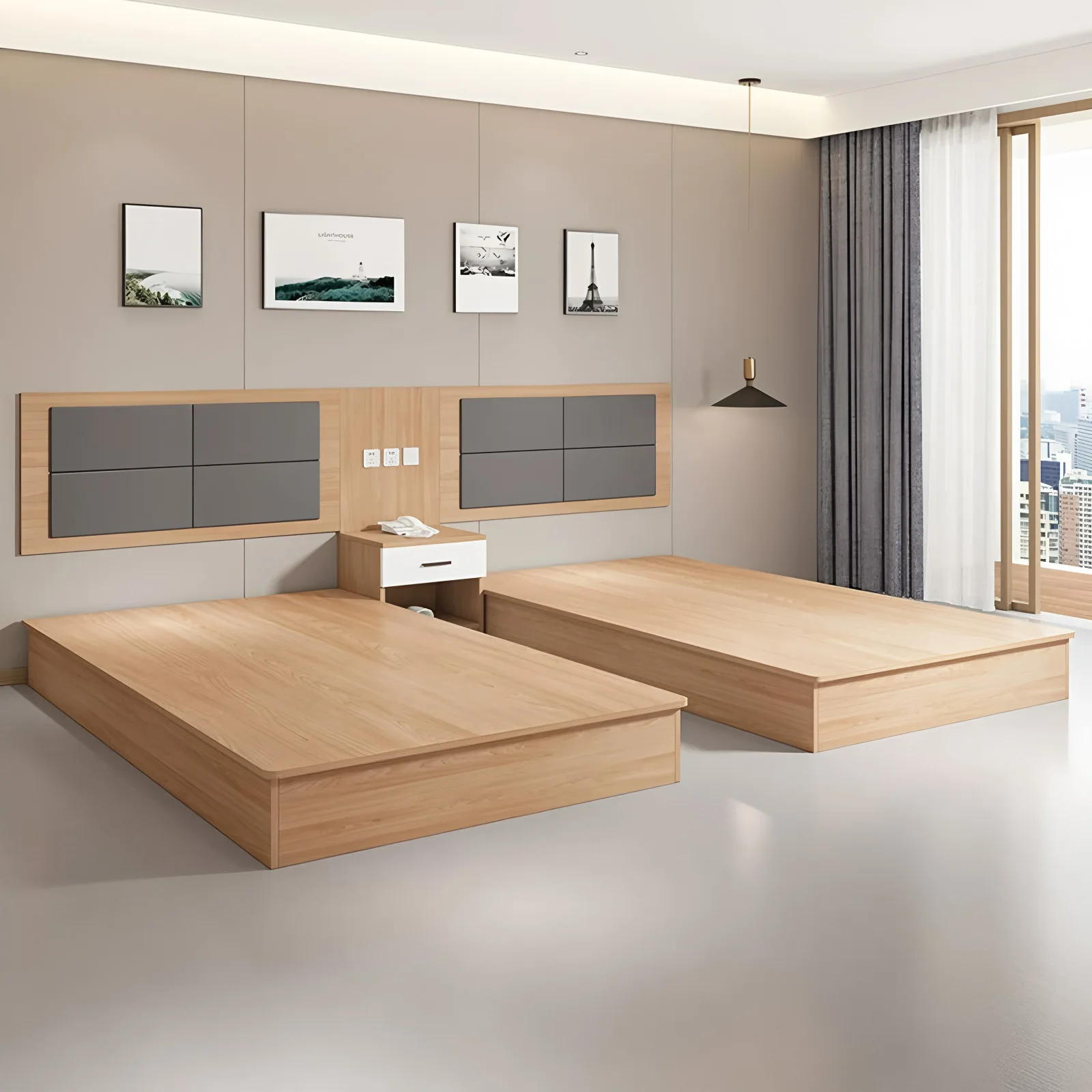 Hotel Furniture Standard Room Full Set Hotel Bed Sheet Room B & B Apartment Single Double Bed Rental Room Bed Special Type