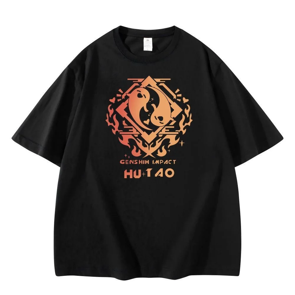 Cosplay Genshin Impact Funina T-shirt in cotone a maniche corte per uomo e donna estate adolescenti mezza manica abiti casual larghi