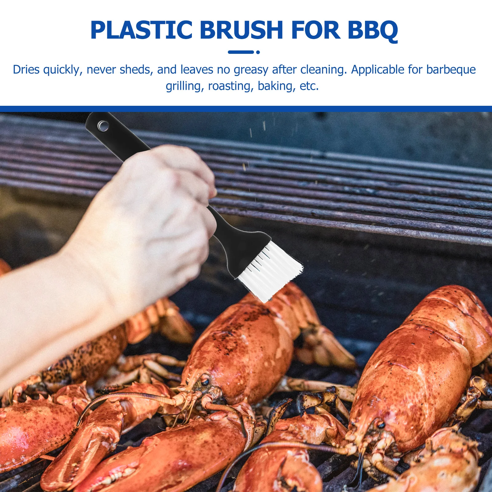 

4pcs Silicone Bbq Brush Set Heat Resistant Plastic Handle For Grilling Baking Comfort Grip Non-Shedding Easy Clean 2 Big 2 Small