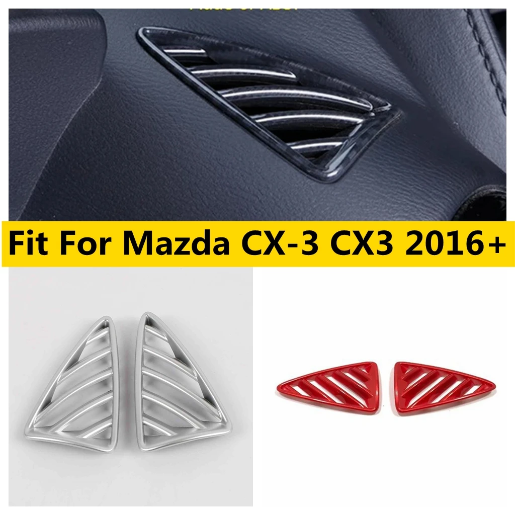 

ABS Plastic Car Front Dashboard Upper Air Conditioning Outlet Vent Cover Trim Accessories Fit For Mazda CX-3 CX3 2016 - 2023