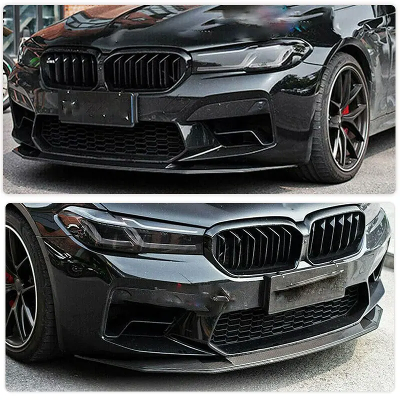 Carbon Fiber Car Front Bumber Lip Spoiler for BMW 5 Series F90 M5 Sedan 4-Door 2021 2022 Racing Front Lip Chin Apron Body Kit