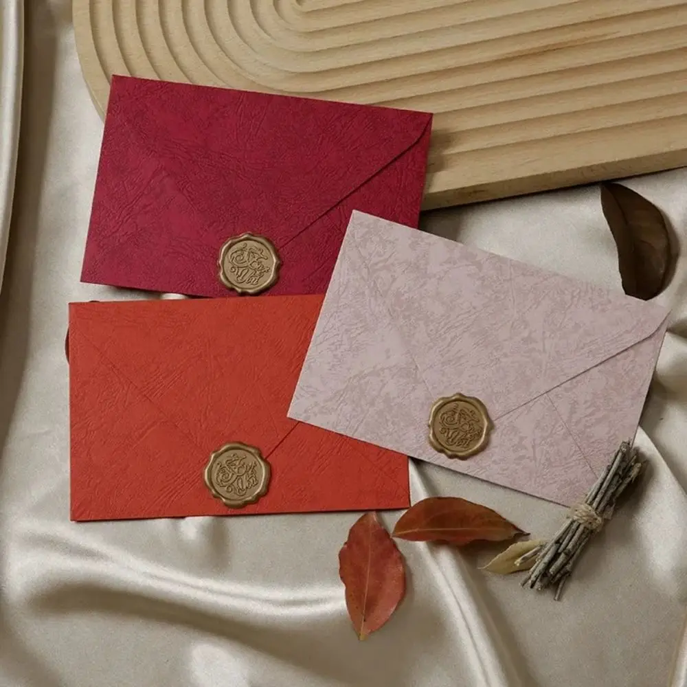 5pcs Pink Red Orange Envelopes for Letter Pads Vintage Letter Paper Wedding Party Invitations Cards Cover Kawaii Cash Envelopes