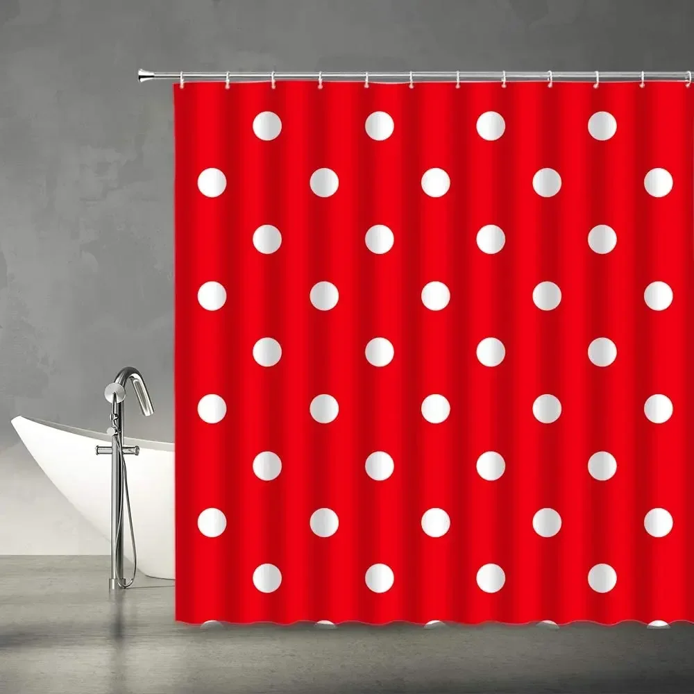 Polka Dot Shower Curtain Vintage Black and White Doodle Polka Dots Fashion Bathroom Curtains Decor Polyester Fabric Sets Hooks