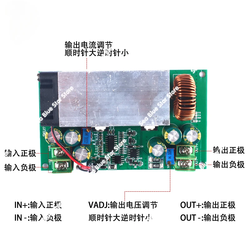 Power supply template 600W DC adjustable step-down power supply module DC12V-75V to DC5V19V21V24V48V high power 25A