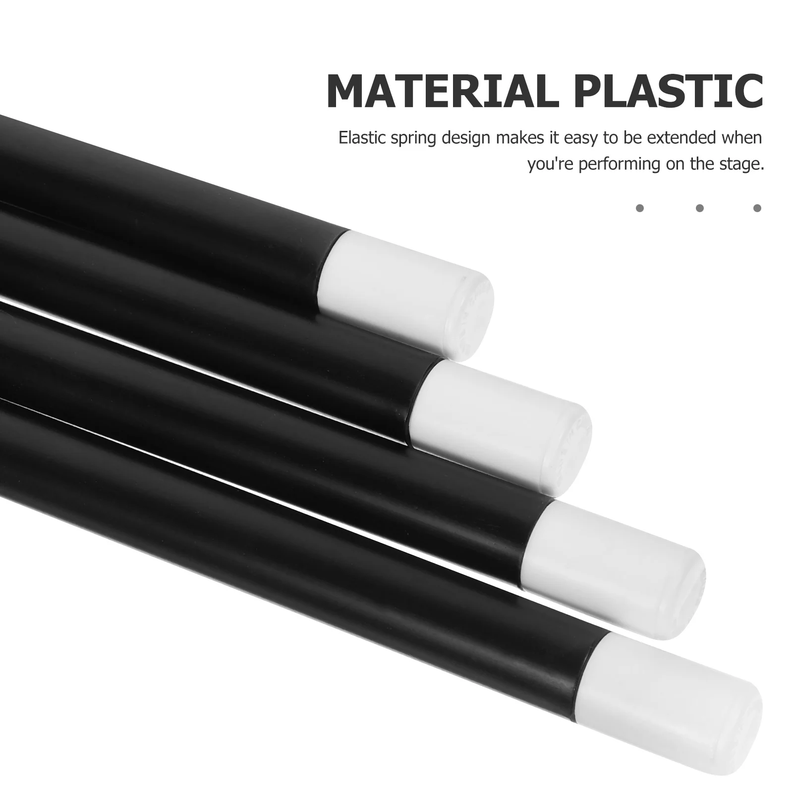 

4pcs Black White Plastic Performance Rod For Party Stage Show Trick Casting Prop Magician Tool Accessory