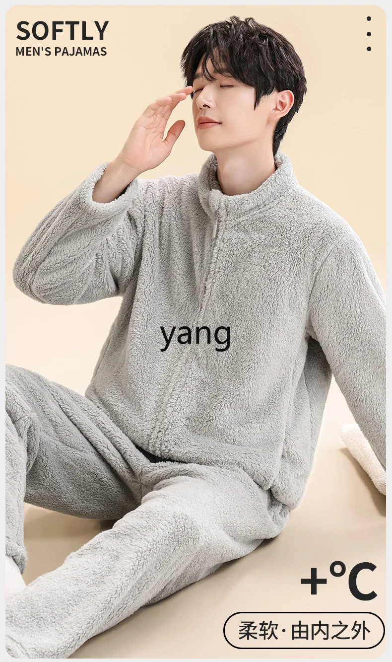 ملابس مريحة من القطن LMM سميكة ودافئة ومريحة تناسب الخريف والشتاء سترة صوفية بسحاب وياقة واقفة يمكن ارتداؤها في الخارج #4