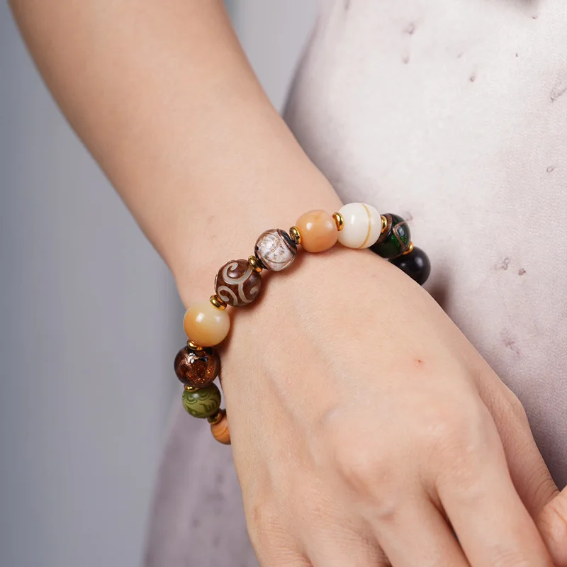 ثمانية عشر بذور بودي اليد سلسلة Lingyin سوار للرجال النساء الأدب والفن الصين شيك العرقية نمط بوذا الخرز السعر Wo #4