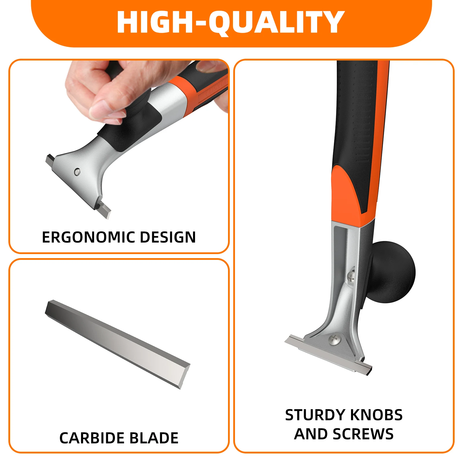 Skrobak Viladepot Premium Ergonomiczny Skrobak z Węglika Spiekanego do Usuwania Lakieru Kleju Rdzy Farby Żywicy Suchego Lakieru Plam Szpachli