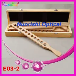 E03-2 Retinoscopy Trial Board Lens Rack Set Kit 4 Wooded Bars Wooden Case Packed