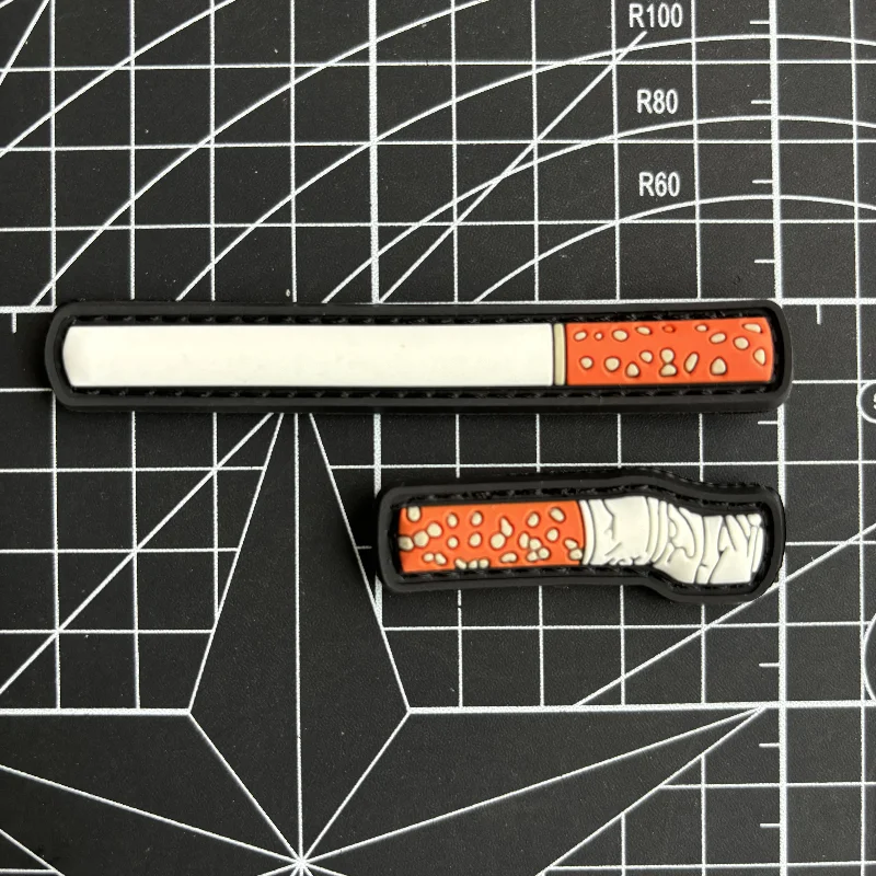 شارة الروح المعنوية للدخان البلاستيكية ثلاثية الأبعاد ، بقع رقعة تكتيكية للمؤخرة والسجائر للملابس ، الخطاف والحلقة ، يزين ملصق حقيبة الظهر العسكرية #4