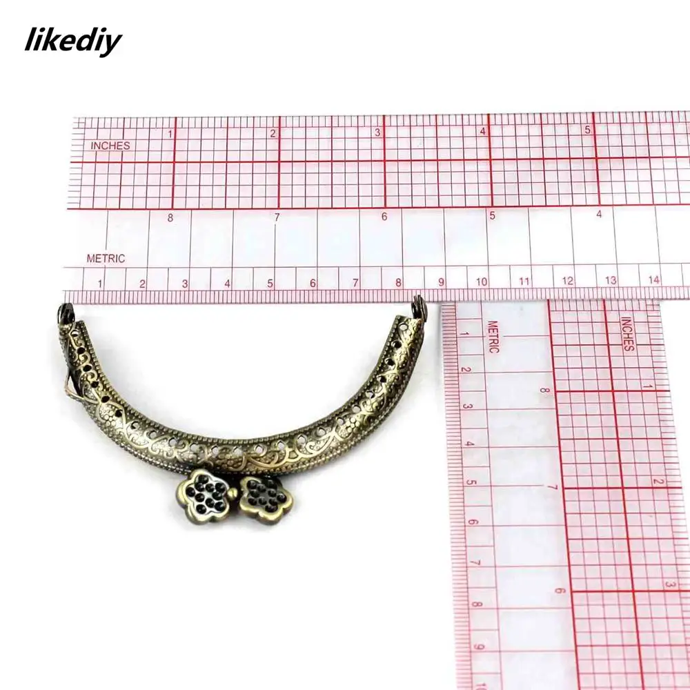 1 Piece 8.5 CM Antique Bronze Semicircle Metal Purse Frame Kiss Clasp Handle For DIY Bag Accessory