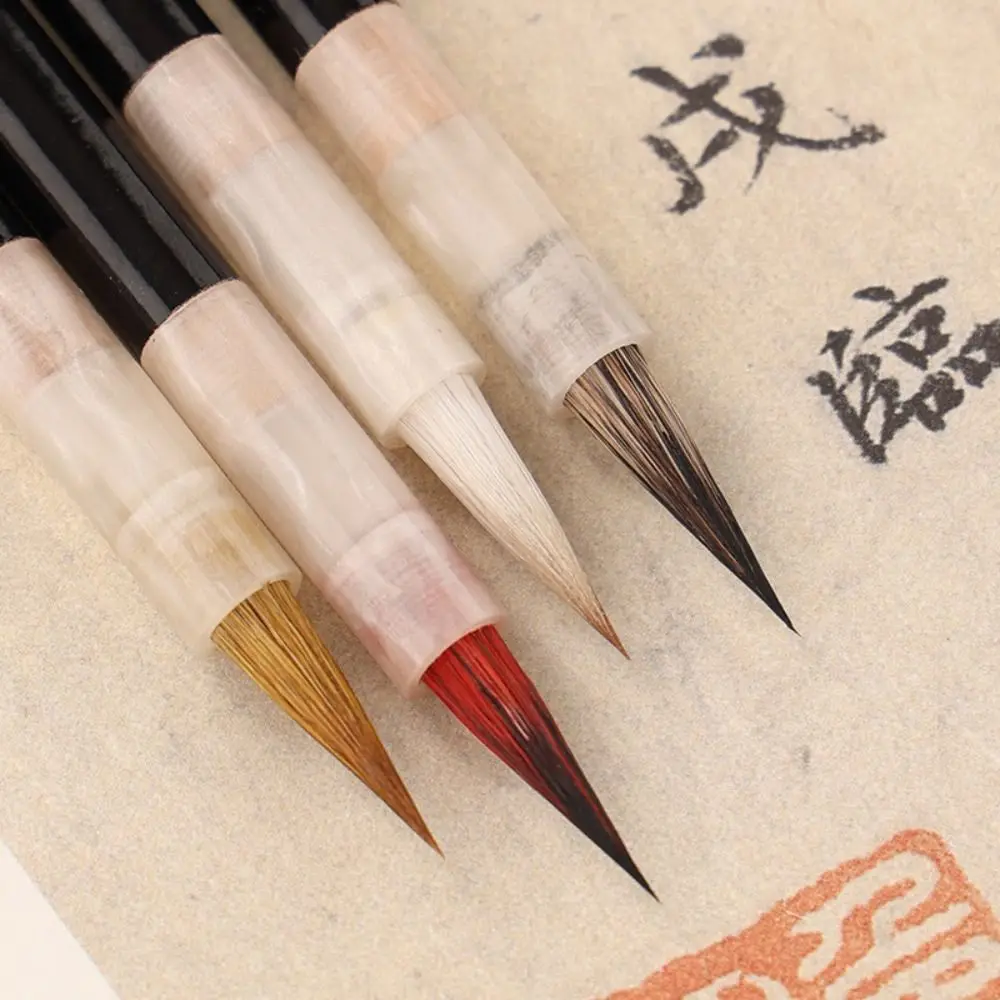 Traditional Chinese Calligraphy Brush Oil Watercolor Wolf Hair Scriptures Writing Brush Wood Oil Painting Art Paint Brush