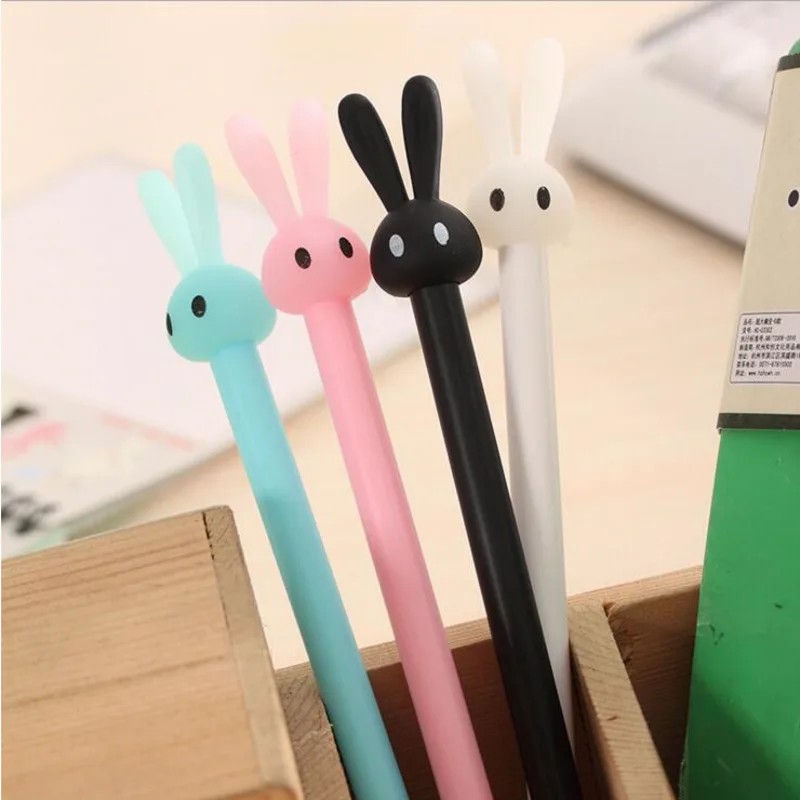 1 Piece Stationery Cartoon Cute Kawaii Rabbit Pen Creative School Office Supply Gel Pen gift Handles Bunny Sweet Lovely Pretty