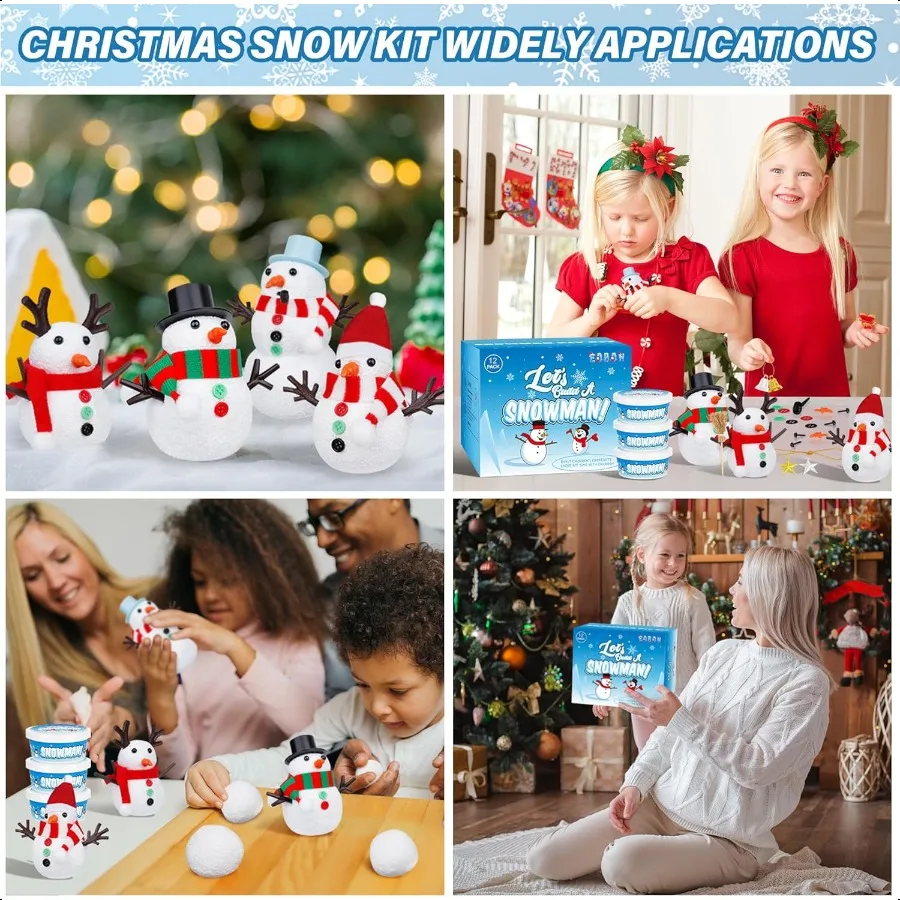 12個入り クリスマスクラフト DIY 雪だるまキット 雪だるま作りキット 室内装飾 クリエイティブな空気乾燥粘土 クリスマスアクティビティ