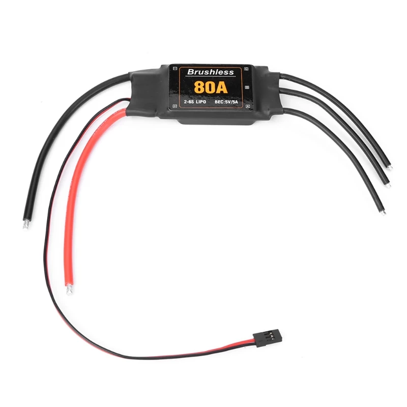 RC ESC 80A 2-6S Brushless Electronic Speed Controller with UBEC Low Voltage for PROTECTION for Drone Airplane Helicopter