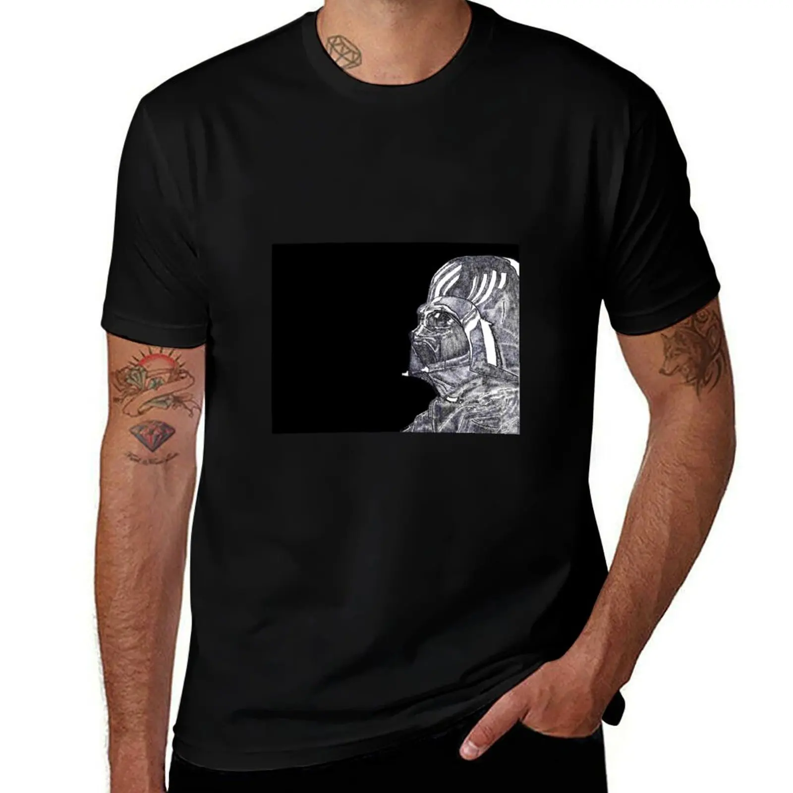 

Darth Vader Stippling Fan Art T-Shirt Aesthetic clothing funny costumes Clothing street wear mens graphic t-shirts big and tall
