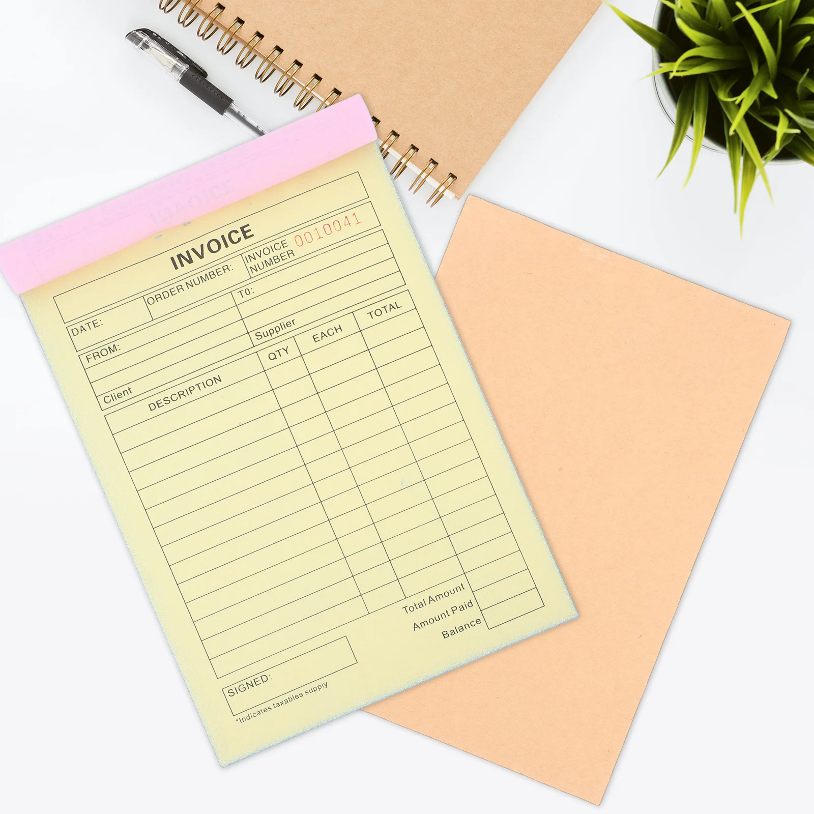 Bloc-notes de livraison en papier avec tableau d'écriture, livre de reçus de gestion des commandes pour petites entreprises, 2 pièces