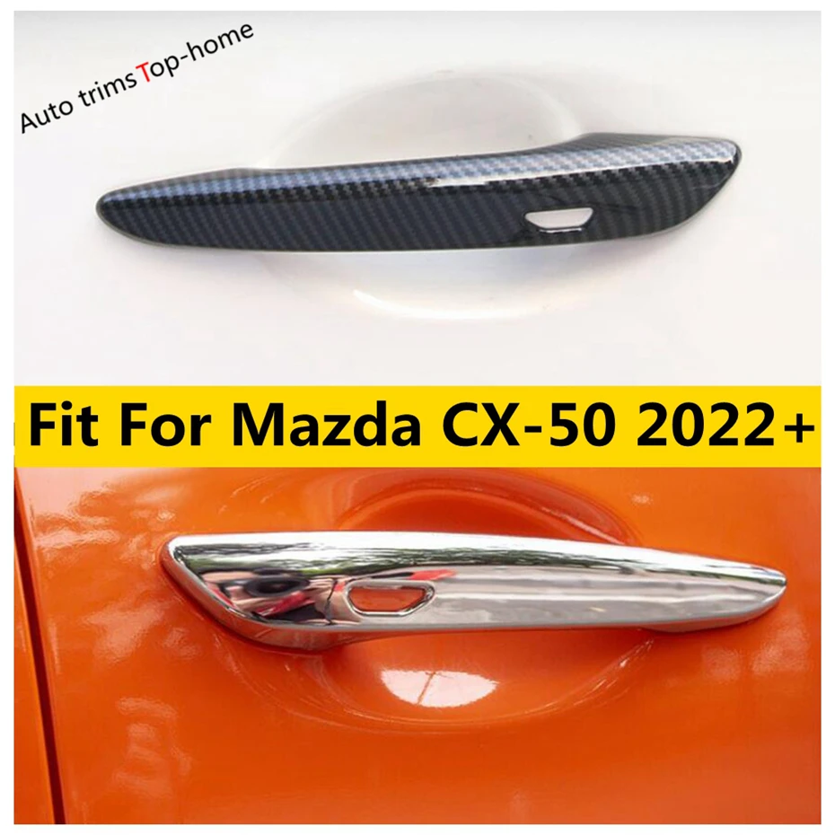 

Side Door Handle Catch Cap Decoration Protector Cover Trim For Mazda CX-50 2022 - 2024 Chrome / Carbon Fiber Look Accessories