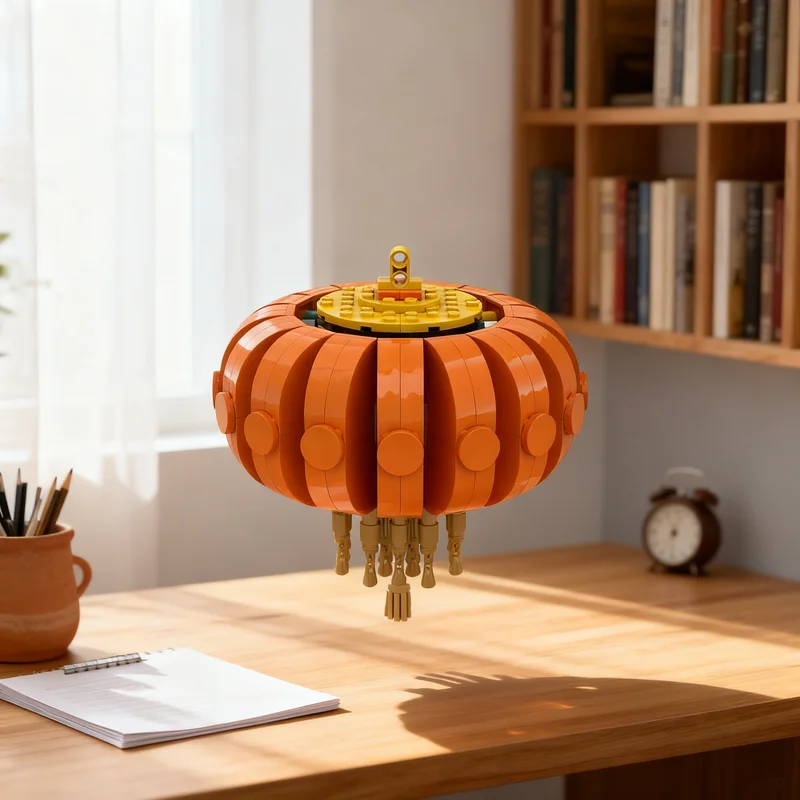 

333pcs MOC Chinese Traditional Festivals Little Orange Lantern Model Building Blocks Architecture Christmas Gift Toys Education