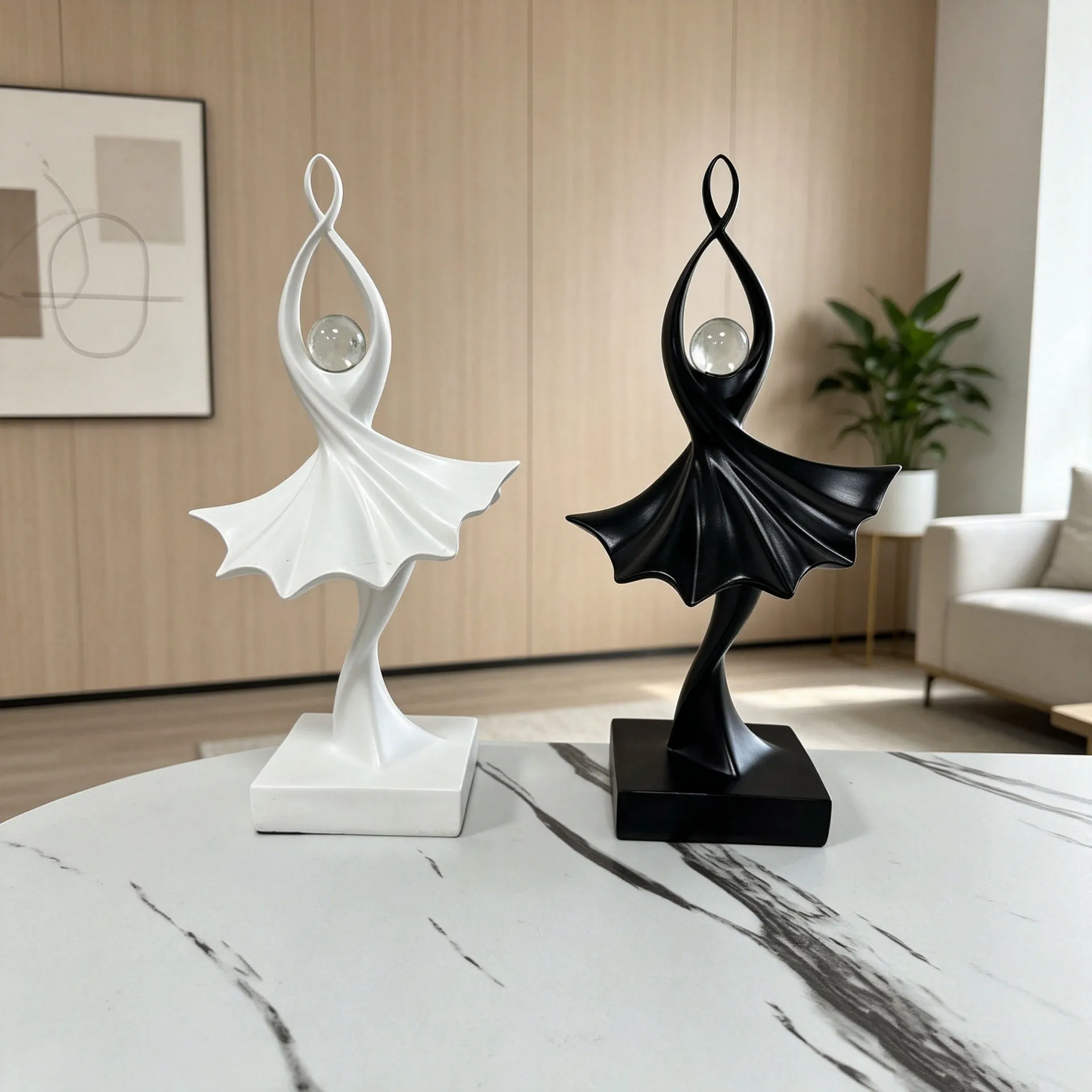 Art Dance Sculpture Figurine, Premium Home Decor Ornament, Creative Tabletop Decor for Living Room TV Stand Study, Unique Gift